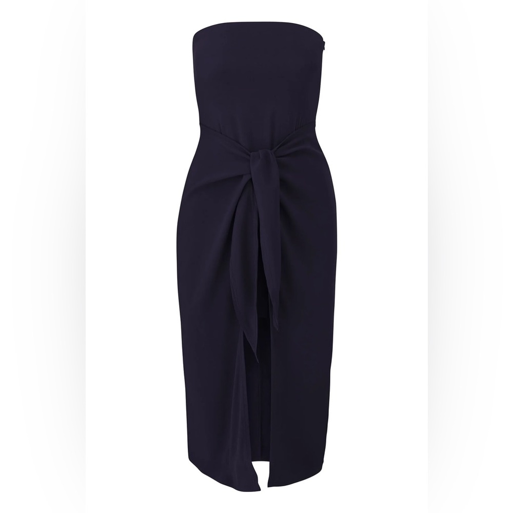 Anemia STRAPLESS D.K. MIDI WRAP DRESS IN STRETCH CUPRO